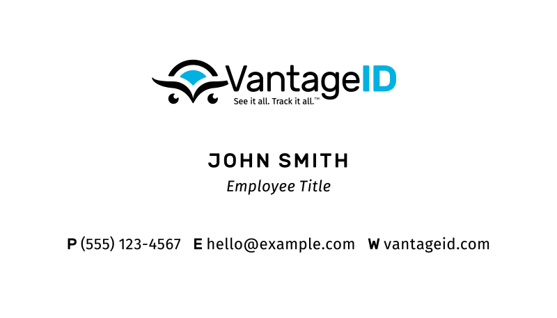 VantageID business card - front