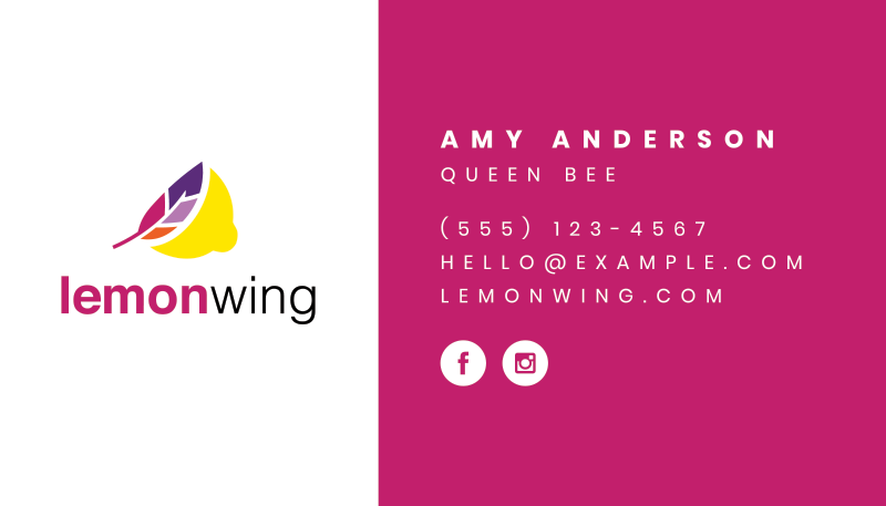 Lemon Wing business card - front