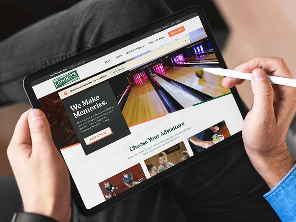 The Langer's website we designed in Sherwood Oregon